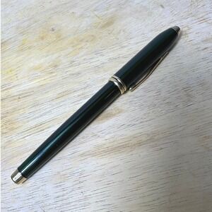 Vintage Cross Townsend Rollerball Pen Green Lacquer Gold Trim Gloss Hunter